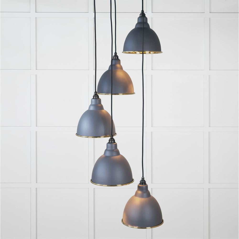 This is an image showing From The Anvil - Smooth Brass Brindley Cluster Pendant in Slate available from trade door handles, quick delivery and discounted prices