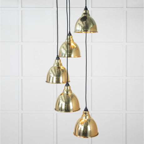 This is an image showing From The Anvil - Smooth Brass Brindley Cluster Pendant available from trade door handles, quick delivery and discounted prices