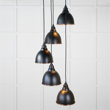 This is an image showing From The Anvil - Hammered Copper Brindley Cluster Pendant in Elan Black available from trade door handles, quick delivery and discounted prices