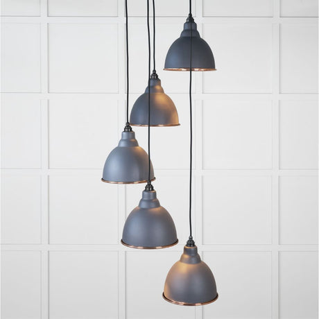 This is an image showing From The Anvil - Hammered Copper Brindley Cluster Pendant in Slate available from trade door handles, quick delivery and discounted prices