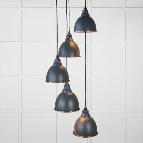 This is an image showing From The Anvil - Hammered Copper Brindley Cluster Pendant in Soot available from trade door handles, quick delivery and discounted prices
