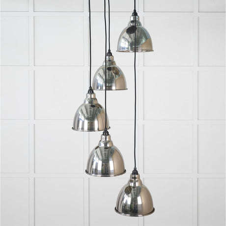 This is an image showing From The Anvil - Hammered Nickel Brindley Cluster Pendant available from trade door handles, quick delivery and discounted prices