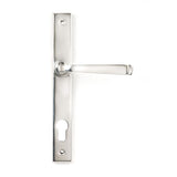 This is an image showing From The Anvil - Polished Marine SS (316) Avon Slimline Lever Espag. Lock Set available from trade door handles, quick delivery and discounted prices