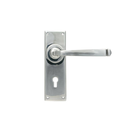 This is an image showing From The Anvil - Polished Marine SS (316) Avon Lever Lock Set available from trade door handles, quick delivery and discounted prices