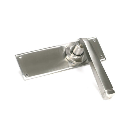 This is an image showing From The Anvil - Satin Marine SS (316) Avon Lever Latch Set available from trade door handles, quick delivery and discounted prices