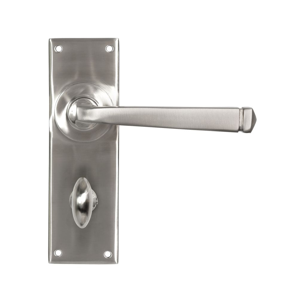 High quality image of From The Anvil - Satin Marine SS (316) Avon Lever Bathroom Set | Sku. 49828 | Trade Door Handles, Kendal.