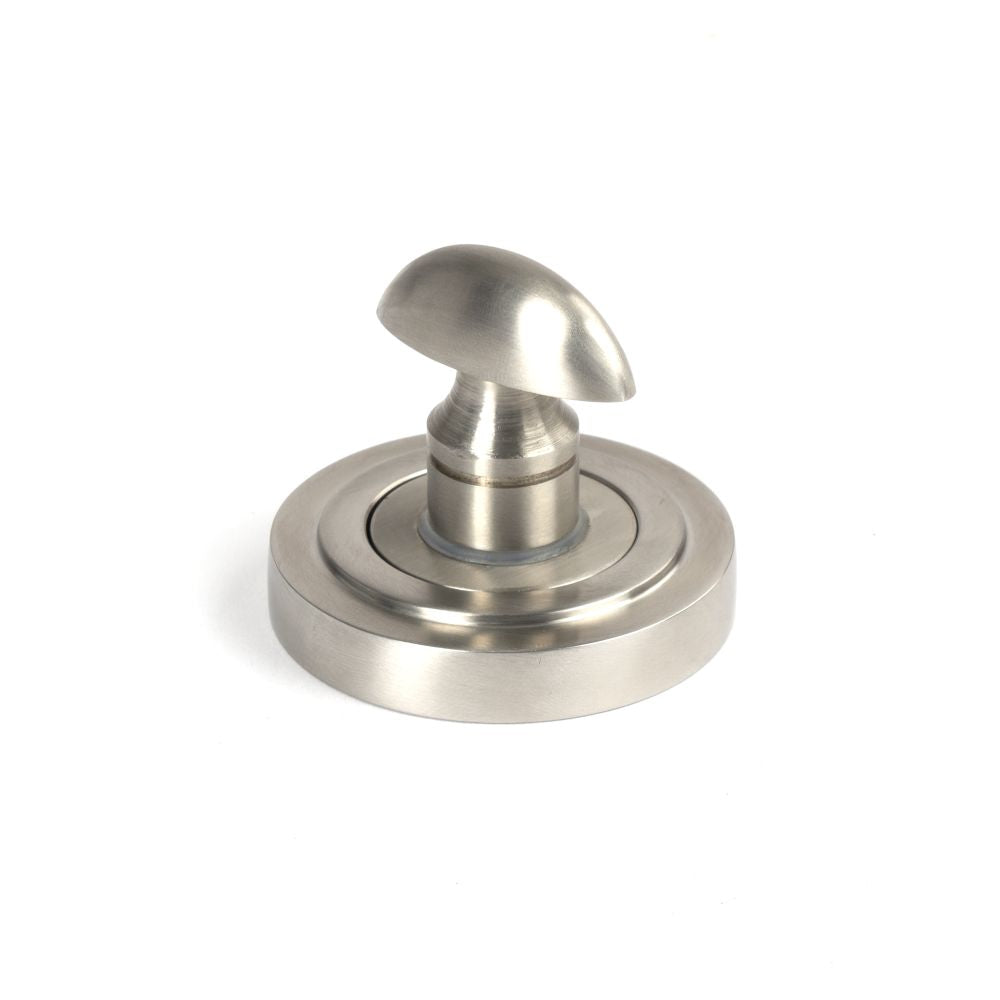 This is an image showing From The Anvil - Satin Marine SS (316) Round Thumbturn Set (Art Deco) available from trade door handles, quick delivery and discounted prices