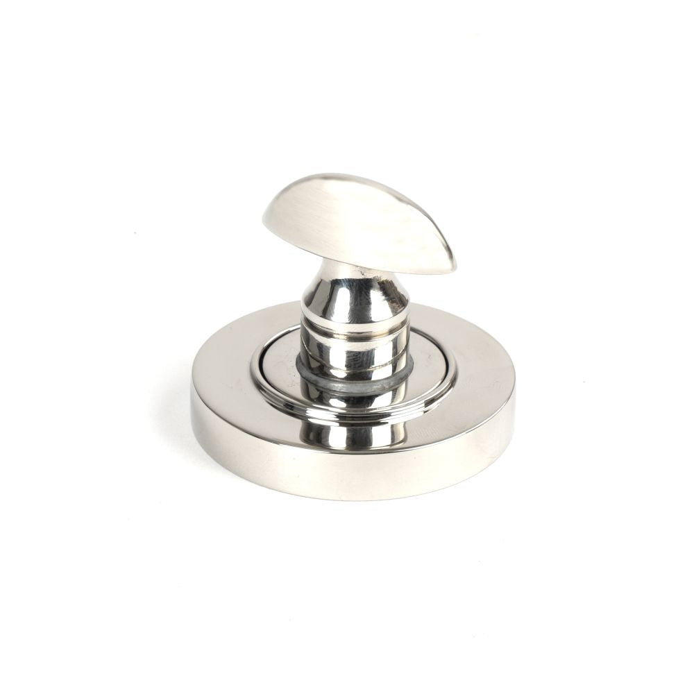 This is an image showing From The Anvil - Polished Marine SS (316) Round Thumbturn Set (Plain) available from trade door handles, quick delivery and discounted prices