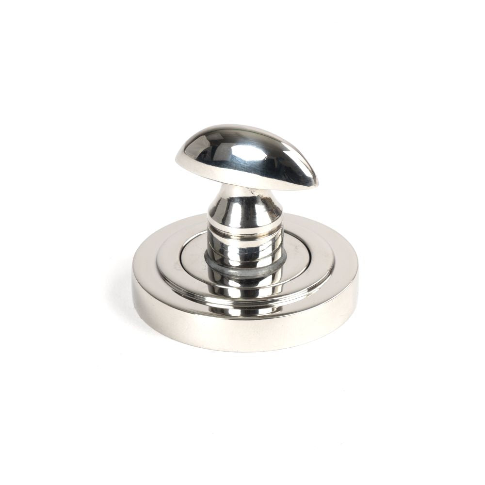 This is an image showing From The Anvil - Polished Marine SS (316) Round Thumbturn Set (Art Deco) available from trade door handles, quick delivery and discounted prices