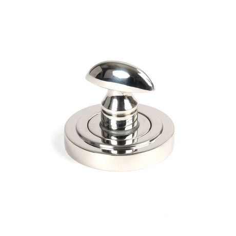 This is an image showing From The Anvil - Polished Marine SS (316) Round Thumbturn Set (Art Deco) available from trade door handles, quick delivery and discounted prices