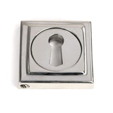 This is an image showing From The Anvil - Polished Marine SS (316) Round Escutcheon (Square) available from trade door handles, quick delivery and discounted prices