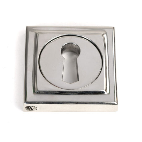 This is an image showing From The Anvil - Polished Marine SS (316) Round Escutcheon (Square) available from trade door handles, quick delivery and discounted prices