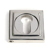 This is an image showing From The Anvil - Polished Marine SS (316) Round Euro Escutcheon (Square) available from trade door handles, quick delivery and discounted prices