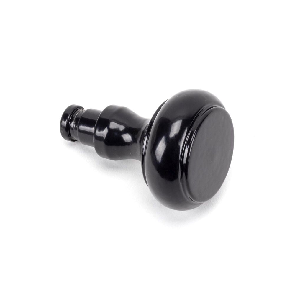 This is an image showing From The Anvil - Black Regency Curtain Finial (pair) available from trade door handles, quick delivery and discounted prices