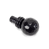 This is an image showing From The Anvil - Black Hammered Ball Curtain Finial (pair) available from trade door handles, quick delivery and discounted prices