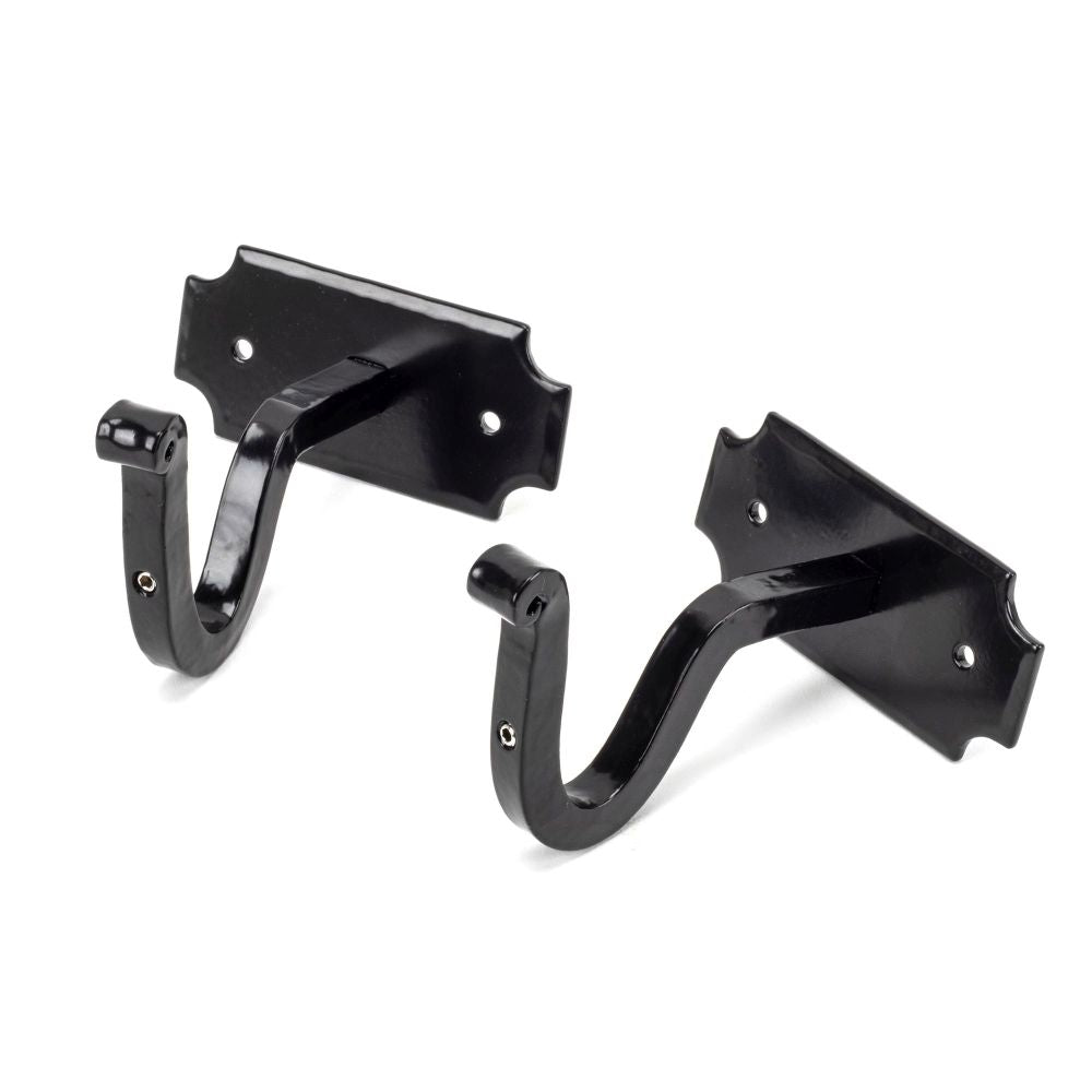 This is an image showing From The Anvil - Black Mounting Bracket (pair) available from trade door handles, quick delivery and discounted prices
