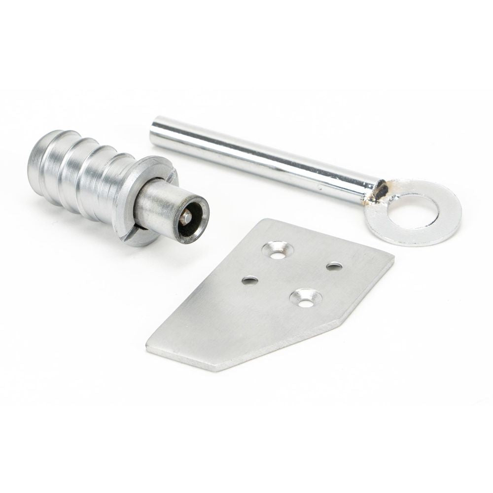 This is an image showing From The Anvil - Satin Chrome Key-Flush Sash Stop available from trade door handles, quick delivery and discounted prices