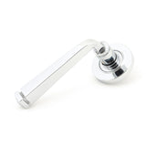 This is an image showing From The Anvil - Polished Chrome Avon Round Lever on Rose Set (Plain) - Unsprung available from trade door handles, quick delivery and discounted prices