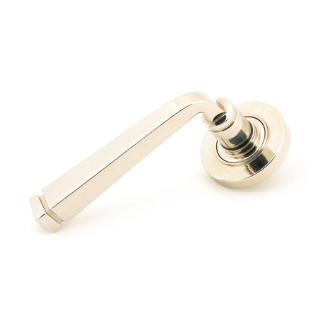 This is an image showing From The Anvil - Polished Nickel Avon Round Lever on Rose Set (Plain) - Unsprung available from trade door handles, quick delivery and discounted prices