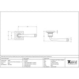 This is an image showing From The Anvil - Black Avon Round Lever on Rose Set (Square) - Unsprung available from trade door handles, quick delivery and discounted prices