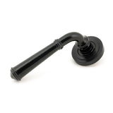 This is an image showing From The Anvil - Black Regency Lever on Rose Set (Art Deco) - Unsprung available from trade door handles, quick delivery and discounted prices