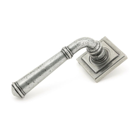 This is an image showing From The Anvil - Pewter Regency Lever on Rose Set (Square) - Unsprung available from trade door handles, quick delivery and discounted prices