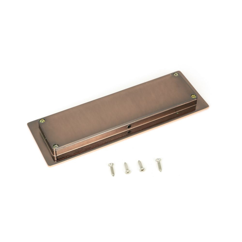 This is an image showing From The Anvil - Polished Bronze 175mm Art Deco Rectangular Pull available from trade door handles, quick delivery and discounted prices