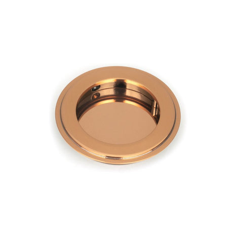 This is an image showing From The Anvil - Polished Bronze 75mm Art Deco Round Pull available from trade door handles, quick delivery and discounted prices