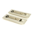 This is an image showing From The Anvil - Polished Nickel 175mm Art Deco Rectangular Pull -Privacy Set available from trade door handles, quick delivery and discounted prices