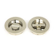 This is an image showing From The Anvil - Polished Nickel 60mm Plain Round Pull - Privacy Set available from trade door handles, quick delivery and discounted prices