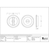 This is an image showing From The Anvil - Pewter 75mm Art Deco Round Pull - Privacy Set available from trade door handles, quick delivery and discounted prices