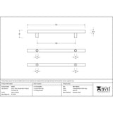 This is an image showing From The Anvil - Satin SS (316) 0.6m T Bar Handle B2B Fix 32mm available from trade door handles, quick delivery and discounted prices