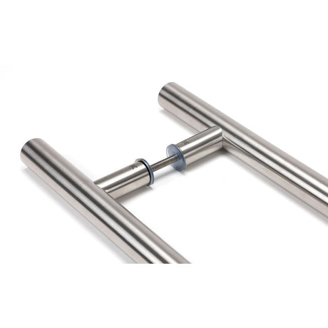 This is an image showing From The Anvil - Satin SS (304) 100mm Back to Back Fixings for T Bar (2) available from trade door handles, quick delivery and discounted prices