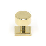 This is an image showing From The Anvil - Polished Brass Kelso Cabinet Knob - 25mm (Square) available from trade door handles, quick delivery and discounted prices