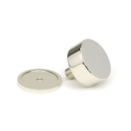 This is an image showing From The Anvil - Polished Nickel Kelso Cabinet Knob - 38mm (Plain) available from trade door handles, quick delivery and discounted prices