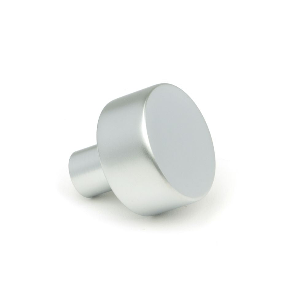 This is an image showing From The Anvil - Satin Chrome Kelso Cabinet Knob - 25mm (No rose) available from trade door handles, quick delivery and discounted prices