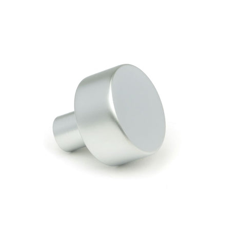 This is an image showing From The Anvil - Satin Chrome Kelso Cabinet Knob - 25mm (No rose) available from trade door handles, quick delivery and discounted prices