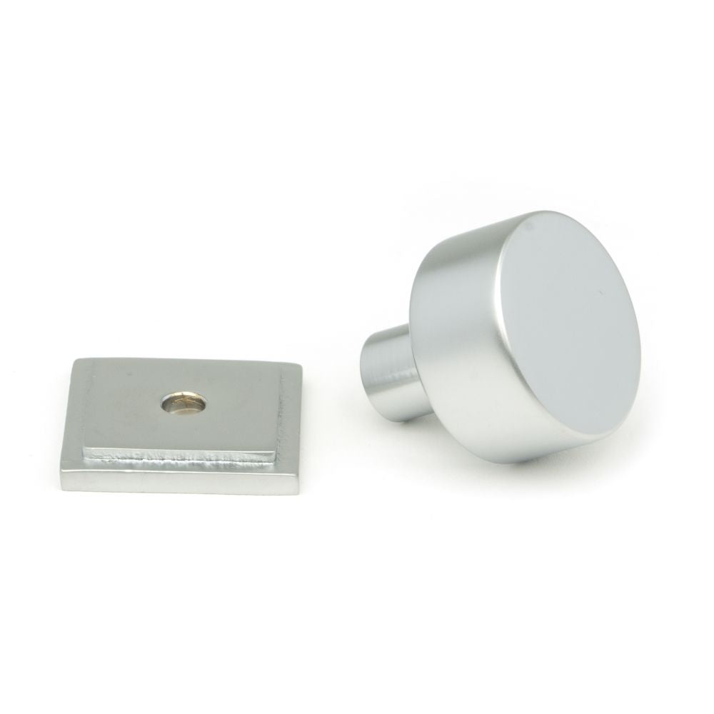 This is an image showing From The Anvil - Satin Chrome Kelso Cabinet Knob - 25mm (Square) available from trade door handles, quick delivery and discounted prices