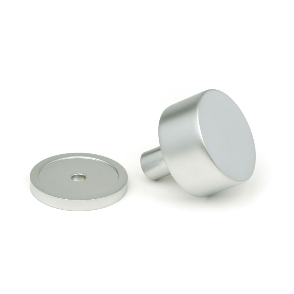 This is an image showing From The Anvil - Satin Chrome Kelso Cabinet Knob - 32mm (Plain) available from trade door handles, quick delivery and discounted prices