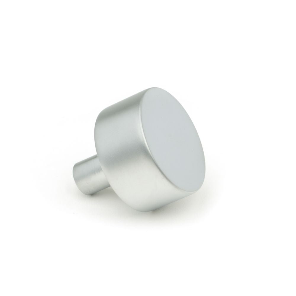 This is an image showing From The Anvil - Satin Chrome Kelso Cabinet Knob - 32mm (No rose) available from trade door handles, quick delivery and discounted prices