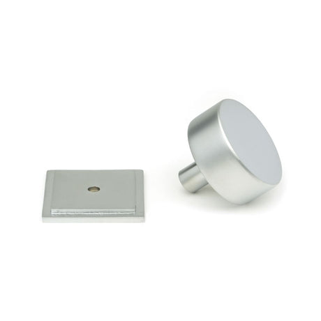 This is an image showing From The Anvil - Satin Chrome Kelso Cabinet Knob - 38mm (Square) available from trade door handles, quick delivery and discounted prices