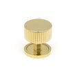 This is an image showing From The Anvil - Polished Brass Judd Cabinet Knob - 32mm (Plain) available from trade door handles, quick delivery and discounted prices