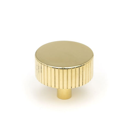 This is an image showing From The Anvil - Polished Brass Judd Cabinet Knob - 38mm (No Rose) available from trade door handles, quick delivery and discounted prices