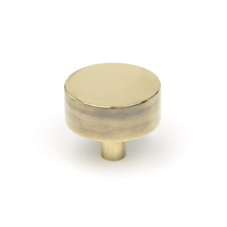 This is an image showing From The Anvil - Aged Brass Kelso Cabinet Knob - 38mm (No rose) available from trade door handles, quick delivery and discounted prices