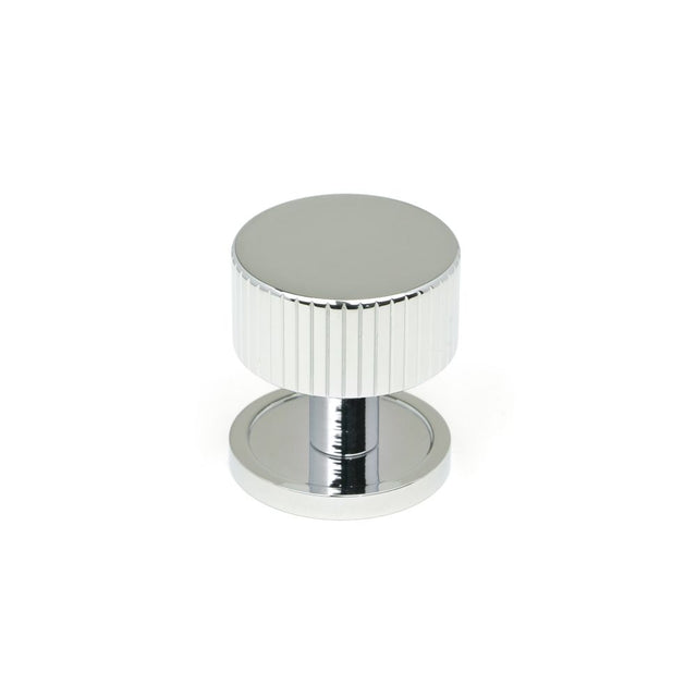 This is an image showing From The Anvil - Polished Chrome Judd Cabinet Knob - 32mm (Plain) available from trade door handles, quick delivery and discounted prices