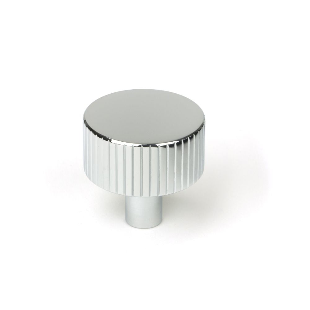 This is an image showing From The Anvil - Polished Chrome Judd Cabinet Knob - 32mm (No rose) available from trade door handles, quick delivery and discounted prices