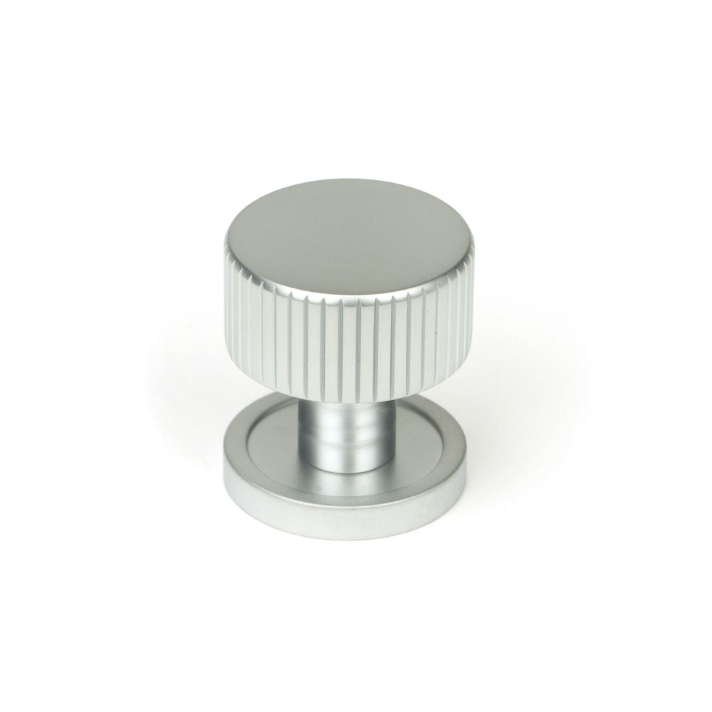 This is an image showing From The Anvil - Satin Chrome Judd Cabinet Knob - 25mm (Plain) available from trade door handles, quick delivery and discounted prices