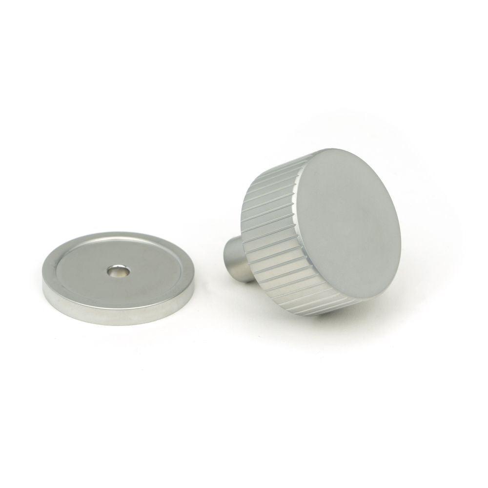 This is an image showing From The Anvil - Satin Chrome Judd Cabinet Knob - 32mm (Plain) available from trade door handles, quick delivery and discounted prices