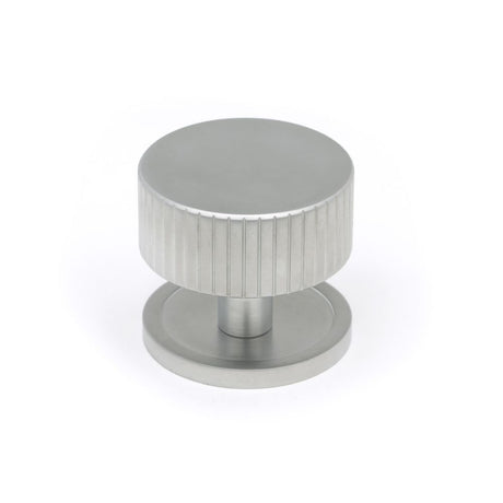 This is an image showing From The Anvil - Satin Chrome Judd Cabinet Knob - 38mm (Plain) available from trade door handles, quick delivery and discounted prices