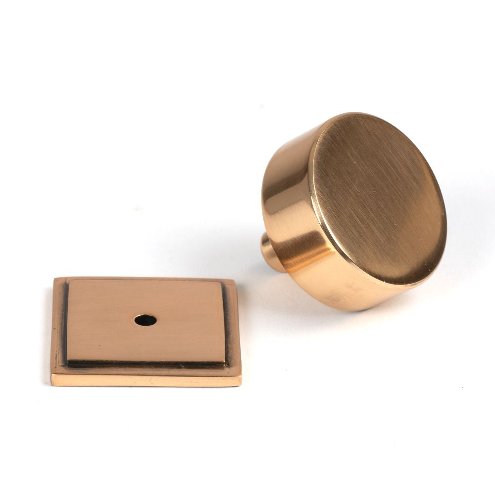 This is an image showing From The Anvil - Polished Bronze Kelso Cabinet Knob - 38mm (Square) available from trade door handles, quick delivery and discounted prices